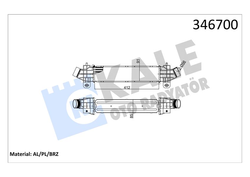 KALE 346700 Turbo Radyatörü Ford Mondeo 01> 2.0 Tdci