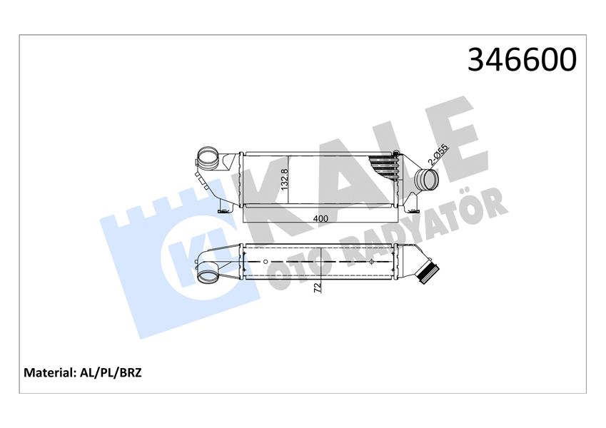 KALE 346600 Turbo Radyatörü Ford Transit 01> 2.0 Tdci Önden Çeker