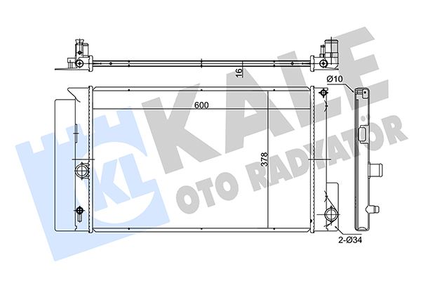 KALE 372000 Radyatör Auris-Avensis-Corolla-Verso Mekanik Al/Pl/Brz 600x378x16