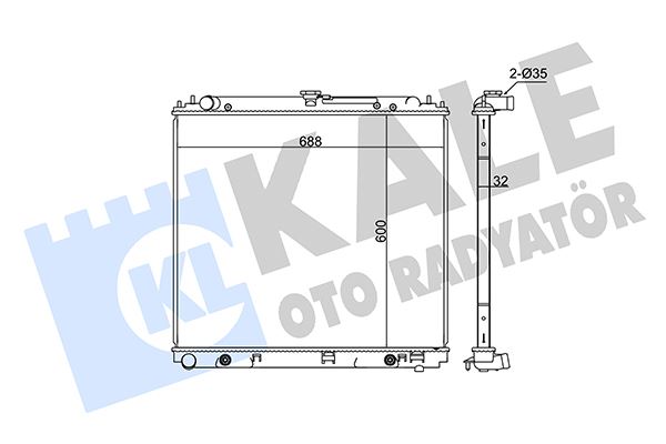KALE 370600 Radyatör Nissan Navara-Pathfinder Al/Pl/Brz 600x688x32