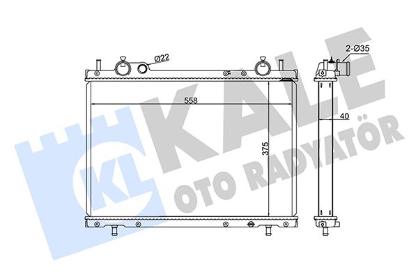 KALE 368400 Radyatör Brava-Bravo-Marea 1.9 558x375x40 Al-Pl-Brz