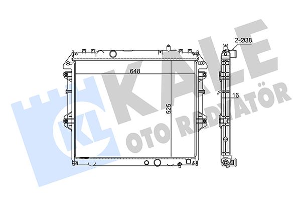 KALE 366500 Radyatör Toyota Hilux Iii Al/Pl/Brz 525x648x26