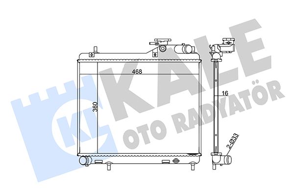 KALE 358200 Radyatör Accent Admire 1.5 Crdi 02-05 Mek Ac Klimasiz Al/Pl/Brz 360x471x16