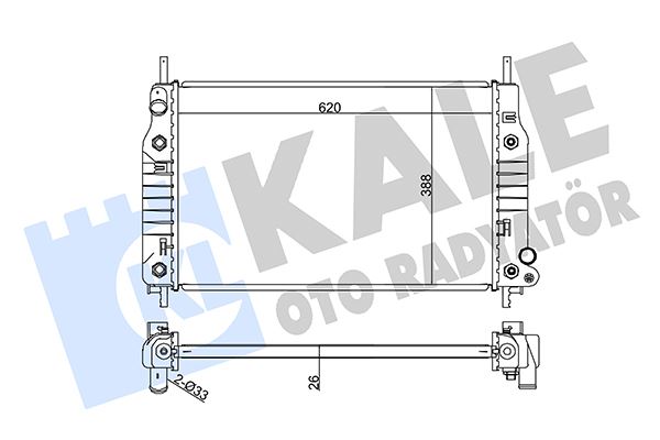 KALE 355900 Su Radyatörü Ford Mondeo 93> 2.0 Zetec Otomatik Şanziman