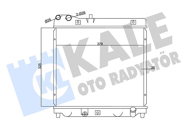 KLR-350000 Su Radyatoru Brazing (Honda  Jazz 1.2-1.3 02/08)  Kisa Tip  375×320x26  Manuel