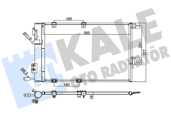 KALE 393300 Klima Kondenseri Astra G-Zafira 1.2 16v-1.4 16v-1.6 16v-1.8 16v-2.0 16v Al/Al 580x378x16