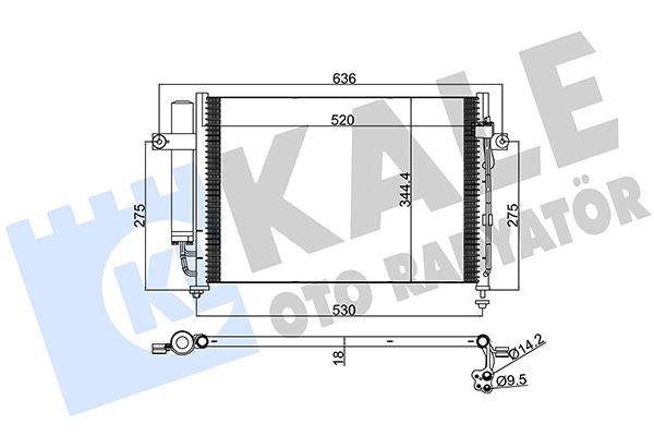 MGA-82250 Klima Radyatoru Hyundai Getz 1.3 1.4 Benzinli 2003-/ 541×351x16