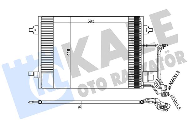 KALE 390800 Klima Kondenseri Passat A4 1.9tdi 1.8-1.8t 97> 610x415x16 Al-Al