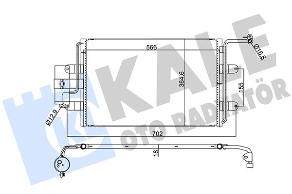 KALE 390600 Klima Kondenseri Bora-Golf Iv-A3-Octavia Leon-Toledo 1.4-1.6-1.8-1.9 Al/Al 588x360x18