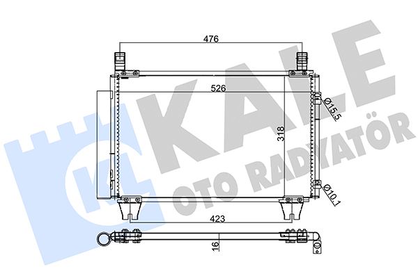 MGA-82181 Klima Radyatoru Toyota Yaris 1.0 1.3 Vvti 2006-/ 550×338×16