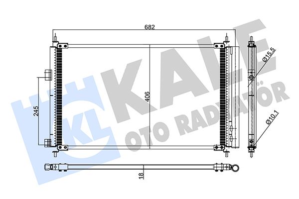 KALE 390000 Klima Radyatörü Kondenser Toyota Rav4 2.0l 3zr-Fae Zsa30 09-12 686 X 408 X 16