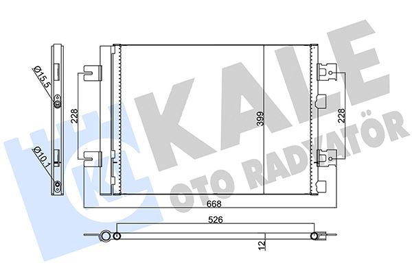 KALE 389300 Klima Kondenseri Duster 10>Sandero 08>Logan 10>1.2 16v-1.4-1.6-1.5dci 513x396x12