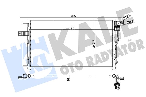 KALE 386300 Klima Radyatörü Kondenser Hyundai Accent Era 1.4l 1.6l G4ee G4ed Benzinli 06-10 635x348x16