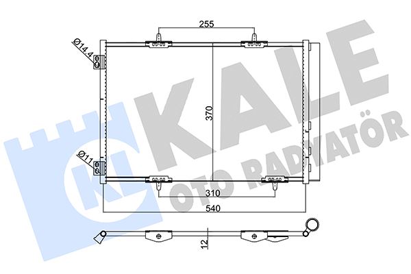 KALE 385400 Klima Radyatörü Kondenser Crossland 17> P207 06> P208 12>19 P2008 13> C3 09> Aircross 17> C4 14> Ds3 10> 1.2-1.4-1.6 Vti-Hdi-Thp-Puretech Al/Al 538x368x16