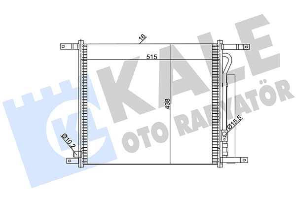 KALE 385200 Klima Radyatörü Kondenser Chevrolet Aveo Al/Al 515x428x16