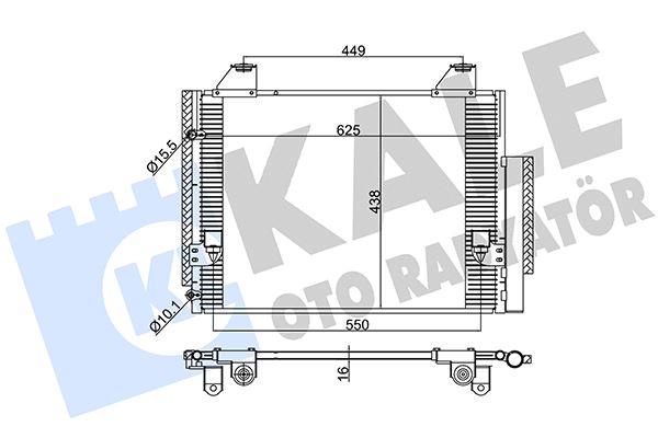 KALE 383500 Klima Radyatörü Kondenser Toyota Hilux Vigo 2.5l 2kdftv Kun15 Kun25 Kun35 05-15 / 3.0l 1kd-Ftv Kun 26 05-14
