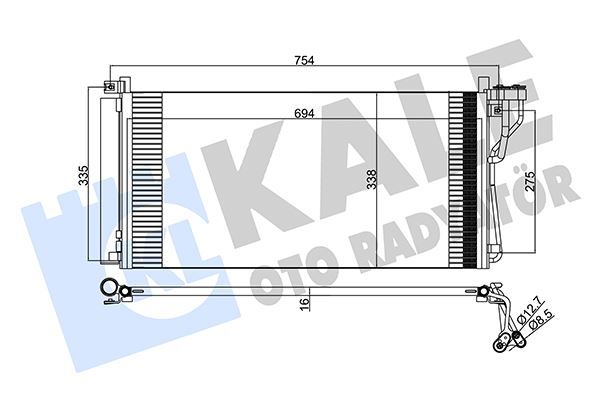 KALE 379800 Klima Kondenseri Hyundai Sonata V-Magentis Al/Al 693x341x16