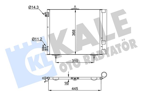 KALE 358440 Kondenser P207-P208-P1007-P2008 05 >-C2-C3-C3 Ii 03>Ds 3 14> 1.4 1.6hdi Kurutucu İle Al/Al 420x371x1 6