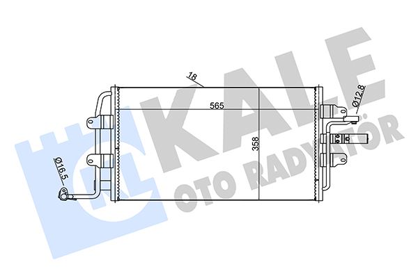 KALE 376400 Klima Kondenseri Vw New Beetle Al/Al 563x362x18