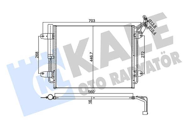 KALE 376200 Klima Kondenseri Vw Tiguan Al/Al 540x450x16