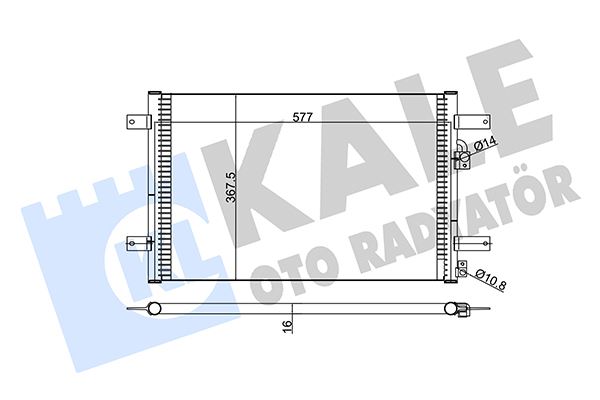 KALE 376000 Klima Kondenseri Ford Galaxy-Seat Alhambra-Vw Sharan Al/Al 572x371x20