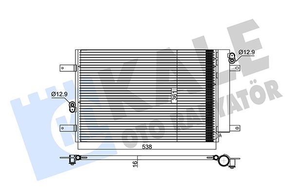KALE 375900 Klima Kondenseri Ford Galaxy-Seat Alhambra-Vw Sharan Al/Al 538x361x16