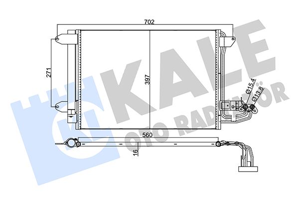KALE 375400 Klima Kondenseri A3-Leon-Toledo-Octavia-Caddy Iii-Golf V-Vi-Jetta Iv-Touran Al/Al 580x391x16