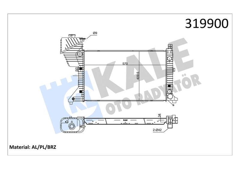KALE 0915011AB Motor Su Radyatoru Mercedes Sprinter B901>B904 96>06
