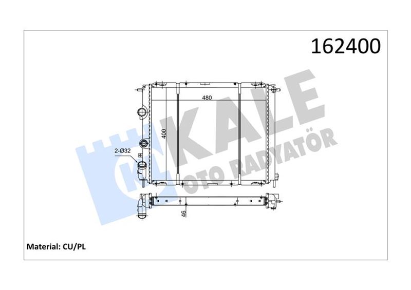 KLR-0546462PA Radyator 2 Sira Cu / Pl ( Renault   Clio 1.4i )