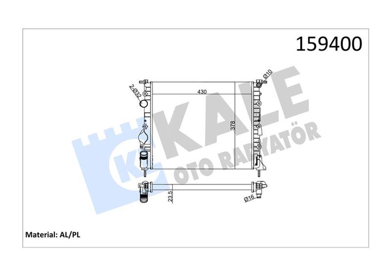 KALE 0545452AL Radyatör Clio-Kng 1.2 Ie 2 Sira Al Pl Sistem