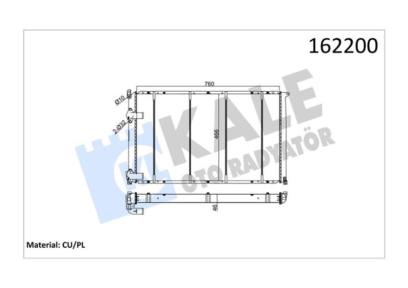 KALE 0543432PA Radyatör Master Ii-Movano 2.5d 98-01 S8u Klimasiz Mek 760x466x34 2 Sira Cu Pl Sistem