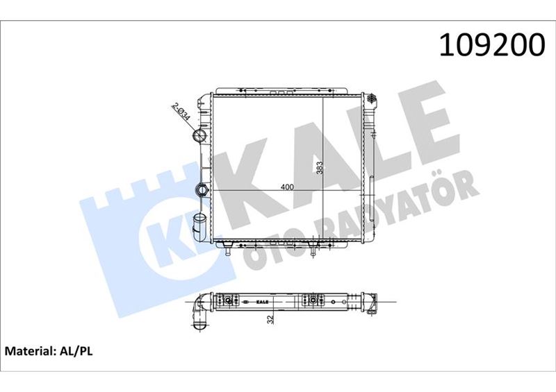 KALE 0513162AL Radyatör R9 1.4 Enj 2 Sira Al Pl Sistem