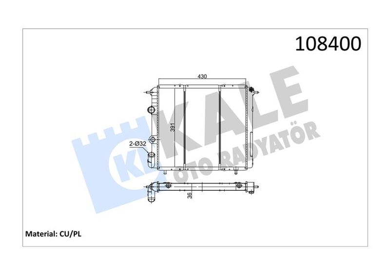 KALE 0508062PA Radyatör R19 1.4-1.6 Enj 2 Sira Cu Pl Sistem