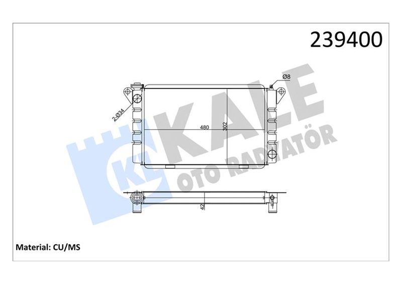 KALE 0501143PN Radyatör R12 Tl-Tx-Stw-Toros 475x304x42 Normal 3 Sira Pn Sistem Bakir