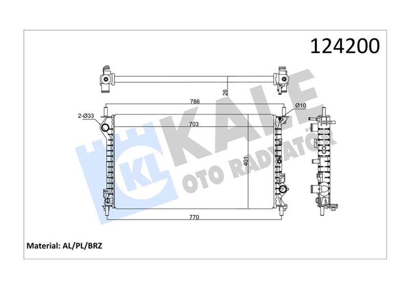 KALE 0224291AB Motor Su Radyatoru Connect 1.8tdci 75ps 90ps 110ps 02>Klimali 1 Sira Alb