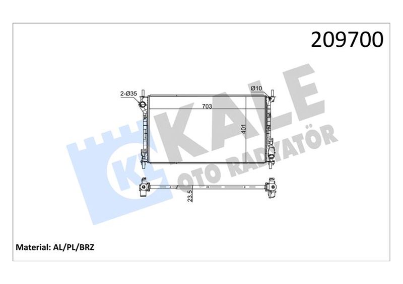 MGA-87212 Su Radyatoru 32mm Brazing Ford  Transit Connect V227 1.8tdci 02- Mt Klimali