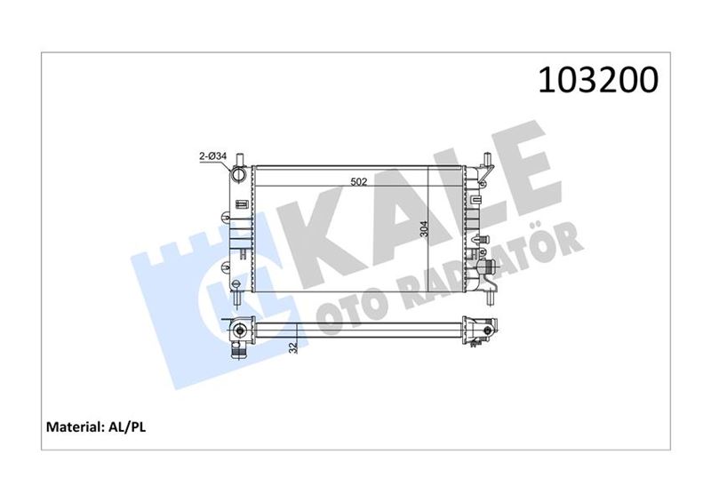 KALE-0207162AL Radyator Escort Cl 1.4 1.6 (90+) 2 Sira Al+Pl