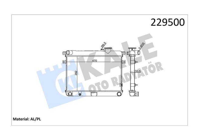 KALE 0106092AL Radyatör M131 Em-Ym 470x292x34 2 Sira Al Pl Sistem