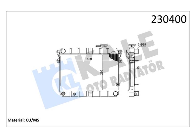 KALE 0101083PS Radyatör M131 Em-Ym 470x292x34 3 Sira Super Ps Fanli Sistem