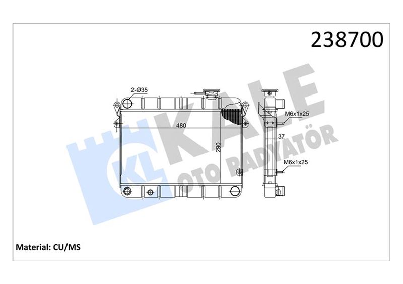 KALE 0101083PN Radyatör M131 Em-Ym 470x292x34 3 Sira Pn Fanli Sistem