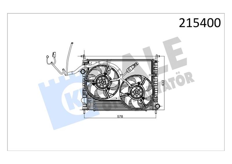 KALE.013330BFD Albea 1.3 Ac Radyatör + Fan Motoru Davlumbazli