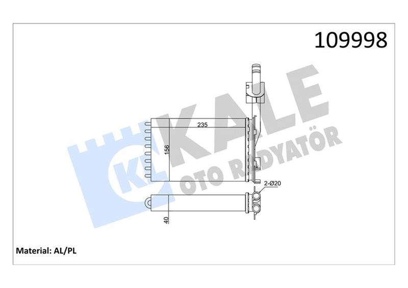 KALE 0584872AL Kalorifer Radyatörü R21 Optima-Cncrd Ac Klimasiz 234x157x42 2 Sira Al Pl Sistem
