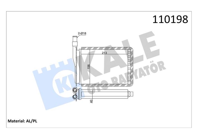 KALE 0581852AL Kalorifer Radyatörü R9-R11-Exp 212x156 2 Sira Al Pl Sistem