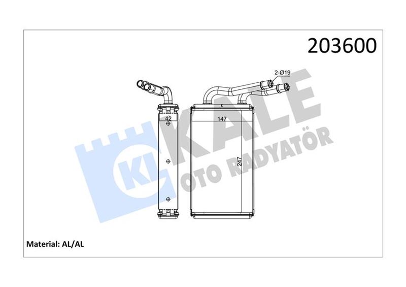 KALE 0288912AB Kalorifer Radyatoru Transit V347 2.2tdci 2.4tdci 3.2tdci Klimasiz 06 >