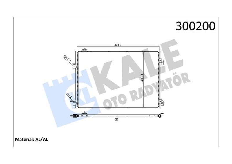 KALE 050ABC070 Klima Kondenseri Clio Symbol 1.5 Dci 04> Mek 658x411x16