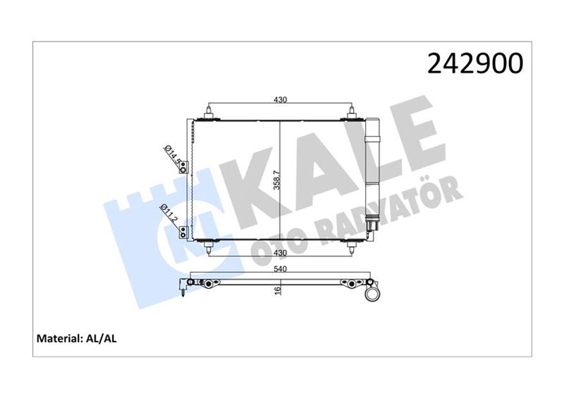 43-3313 Klima Radyatoru Peugeot Partner (5f) 1.6 Hdi M-T 2002-2008