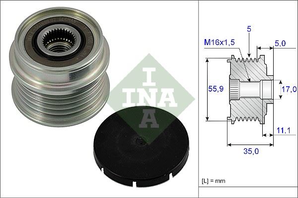 INA 535000510 Alternatör Kasnaği Passat-A4-A6 1.6-1.8t Benzin -1.9 Tdi Afn-Alz-Alt-Avf-Awt