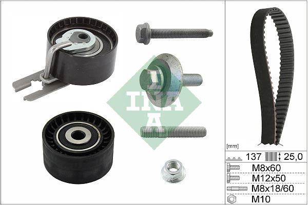 INA 530037510 Eksantrik Gergi Kiti P206-P207-P307-P308-P407-P3008-Expert-Partner-Berlingo-Jumpy-C2-C3-C4-C5- Xsara-Focus Ii-Fiesta V-Vi Volvo S40-C30-V50-Fiat Scudo Euro4 1.6 Hdi-Tdci