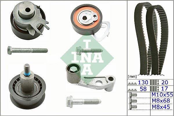 INA 530036010 Triger Seti 130x20 Polo-Cordoba-Golf4-Fabia-Bora 1.4-1.6 16v Bcb-Bby-Bud-Bbz-Bky-Ahw-Ajv-Azd-Cggb