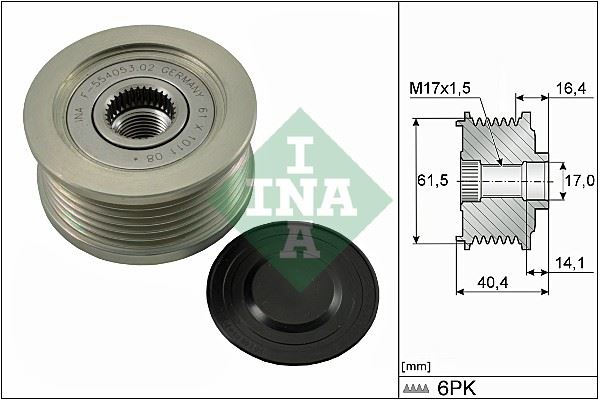 PARS PRS-SH-011510 Alternatör Kasnak Doblo 1.9d-Opel Vectrac/Zafira 1.9cdti